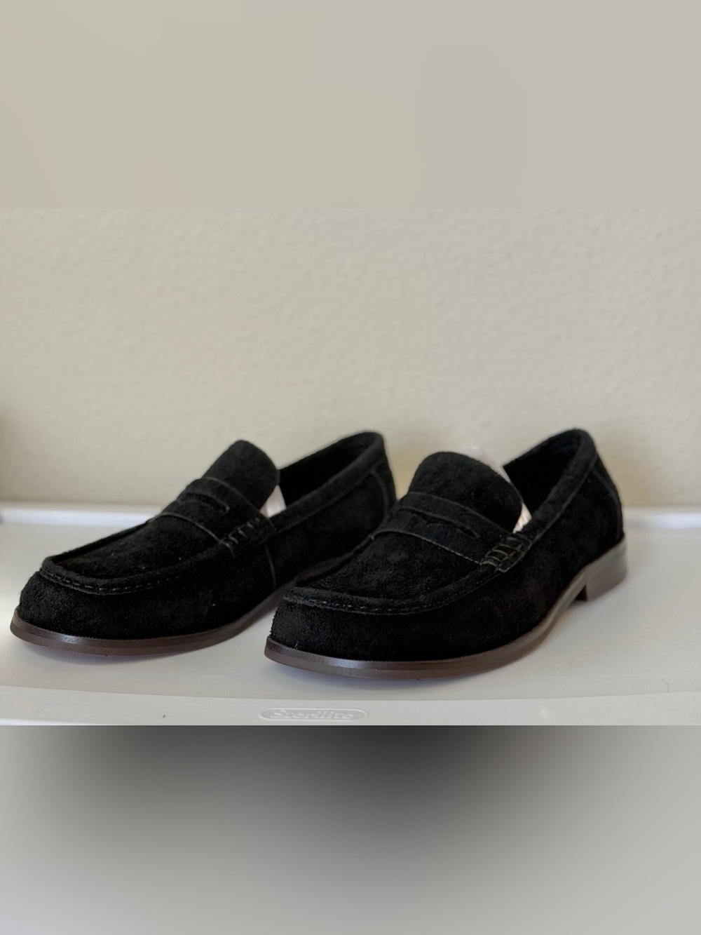 NWB Aldo Men’s Suede Loafers Black Dress Shoes Slip-On